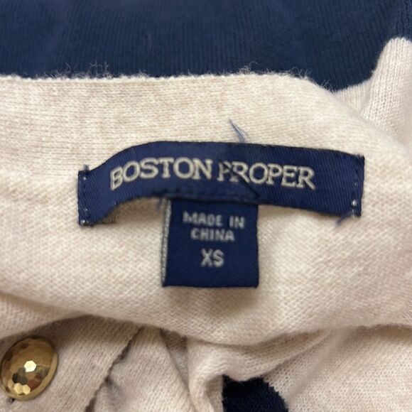 Boston Proper navy/cream striped beaded sweater XS - Picture 6 of 6